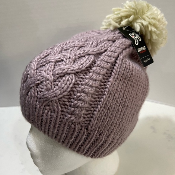 Accessories - Purple Knit Pom-Pom Hat